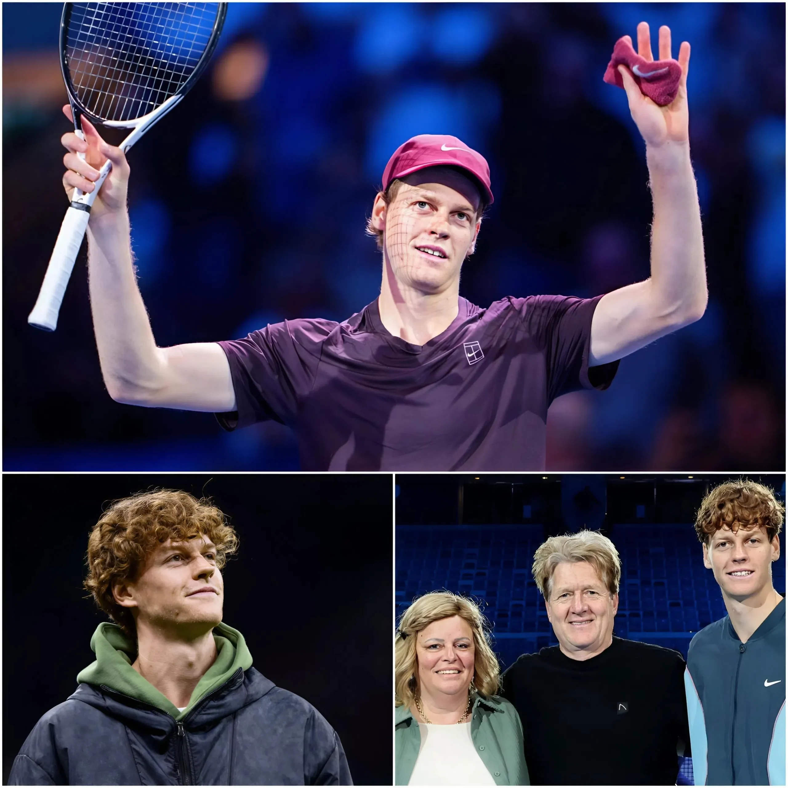 Cover Image for 🧑‍🧑‍🧒‍🧒🌟 Sul campo del Vienna Open, Jannik Sinner si è commosso e ha dichiarato: “Voglio ringraziare i miei genitori, che sono sempre stati al mio fianco nei momenti più difficili. Nessuno sa quante sfide ho dovuto affrontare…” Ma non è finita qui: subito dopo la vittoria nel match d’esordio, Sinner ha compiuto un gesto inaspettato che ha fatto esplodere il pubblico in un fragoroso applauso. Un momento carico di emozione e dramma, destinato a rimanere impresso nel cuore dei fan.
