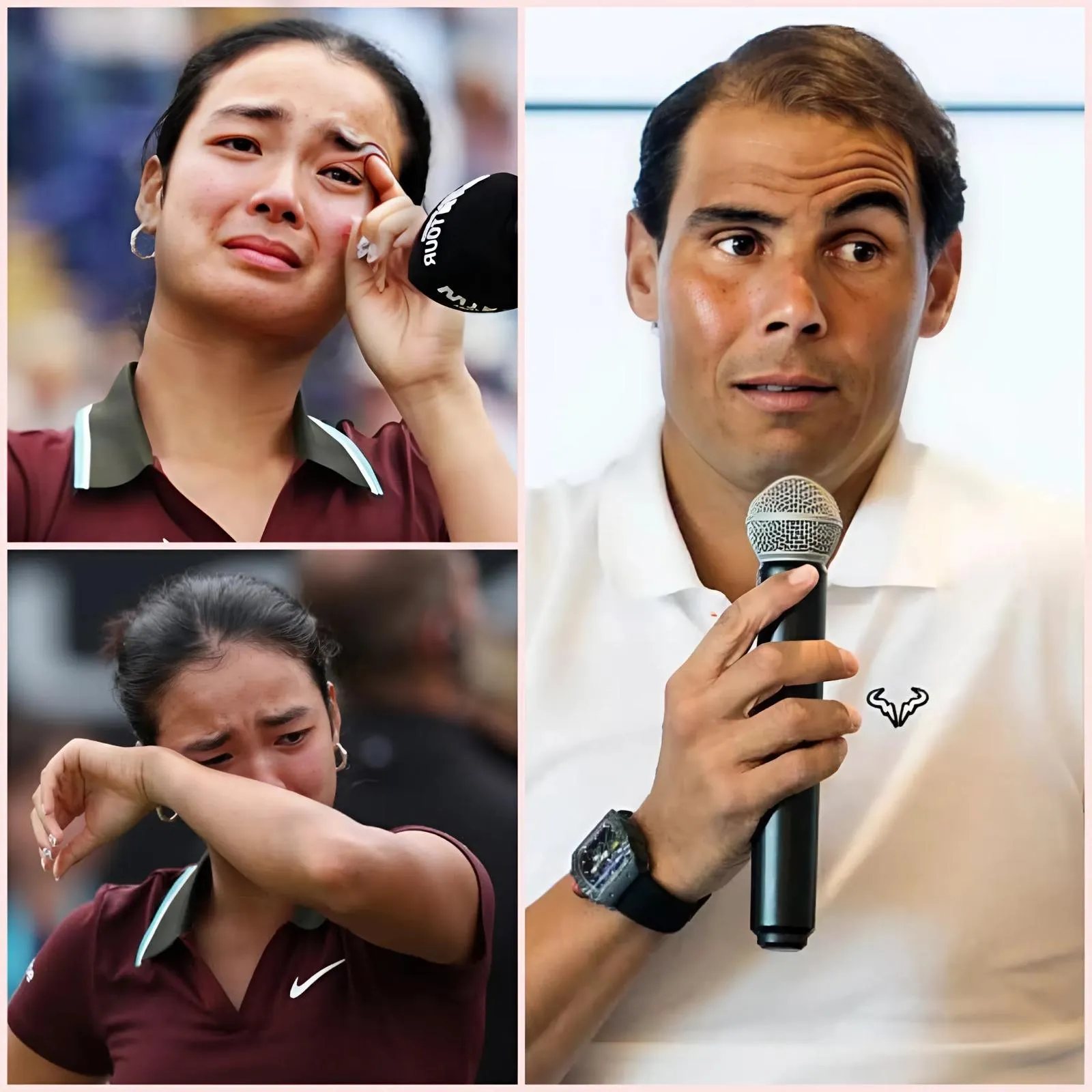 Cover Image for After Alexandra Eala’s match at the Wuhan Open, she broke down in tears after being repeatedly mocked and criticized with comments like, “Are you really famous because of your talent?” “I’ve worked so hard to achieve what I have today,” Eala said through tears. Moments later, Rafael Nadal broke his silence with a shocking rebuke that left fans stunned. He declared that he would not tolerate any form of discrimination or disrespect toward Alexandra Eala. However, what surprised everyone the most was Eala’s response — one that left fans completely speechless.