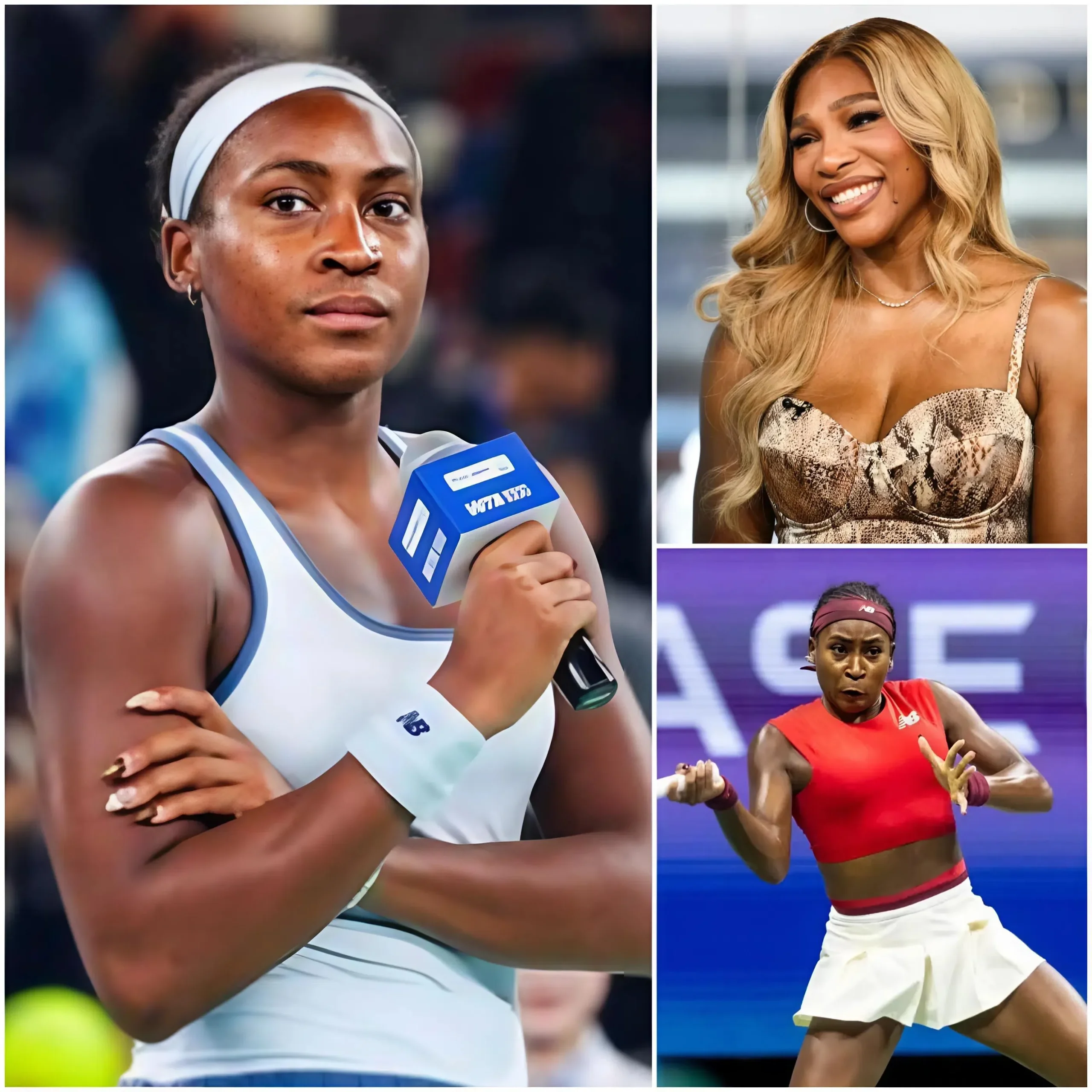 Cover Image for SHOCKING REVELATION: ‘There is no shame in color – As long as you keep the fire burning in your heart, I will always be there for you, Coco!’ Serena Williams stunned the world by publicly condemning those who started a wave of racist attacks on Coco Gauff. The tennis legend’s emotional televised speech touched the hearts of millions, especially fans in her native Florida. She tearfully asked: ‘How could the world be so cruel to a 21-year-old girl with hopes and dreams for her little family and her beloved seaside hometown?’ Shortly after the broadcast ended, Coco Gauff responded to Serena’s heartfelt words in a way that left the champion completely speechless.