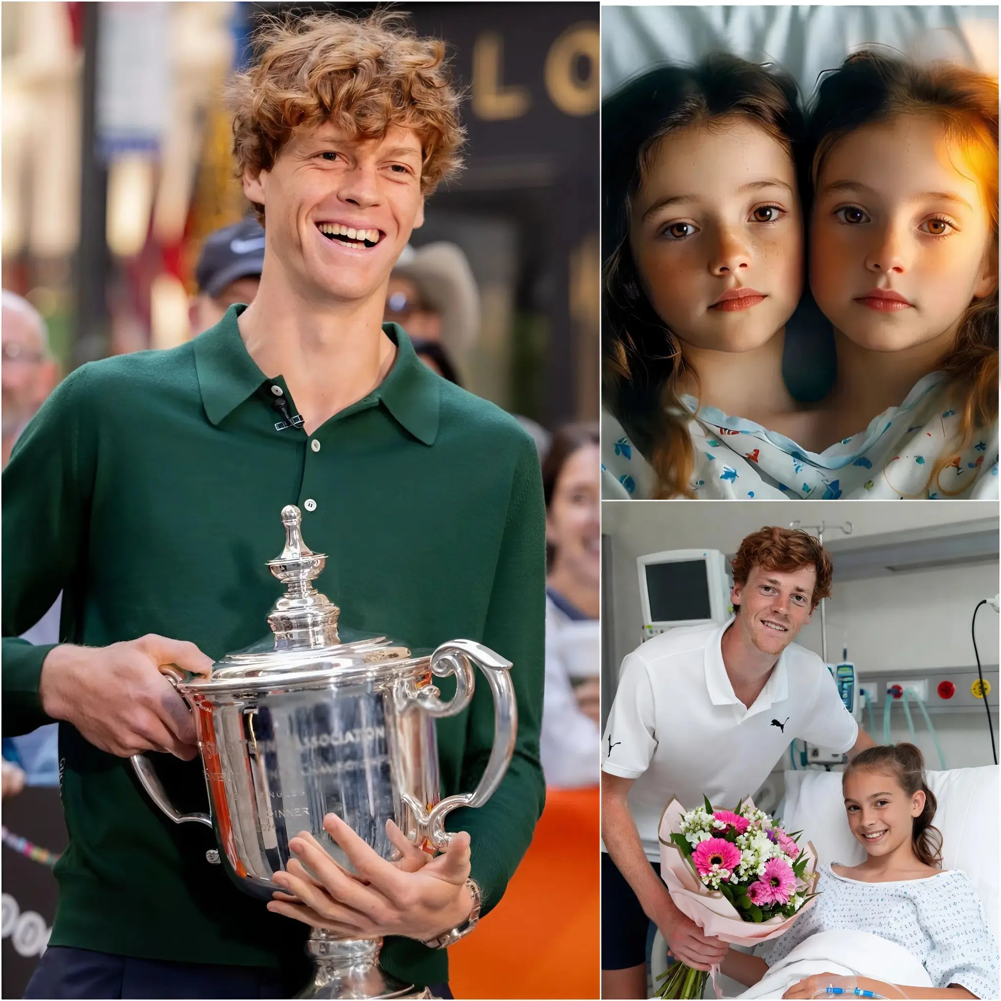 Cover Image for 💖 IL CUORE GENEROSO DI UN CAMPIONE DI TENNIS – Jannik Sinner ha sorpreso il mondo supportando economicamente l’operazione per separare due sorelle gemelle siamesi. Ha destinato i suoi premi e sponsorizzato personalmente l’intervento ad alto rischio dopo aver incontrato le ragazze e la loro madre in un ospedale del Texas. Durante l’operazione, però, è accaduto un imprevisto, e nessuno si sarebbe aspettato di vedere Jannik arrivare proprio in quel momento. Ciò che ha fatto subito dopo ha lasciato tutti presenti completamente sbalorditi ✨.